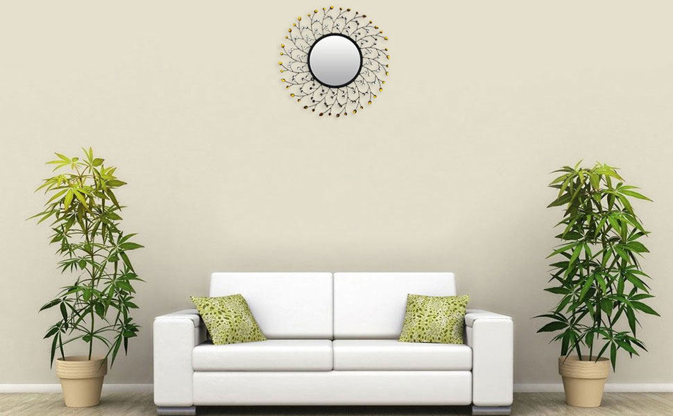 Lulu Decor Decorative Sun Drop Metal Wall Mirror