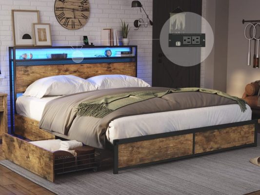 Queen Storage Bed Frame with Drawers