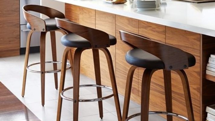 Contemporary kitchen with stools